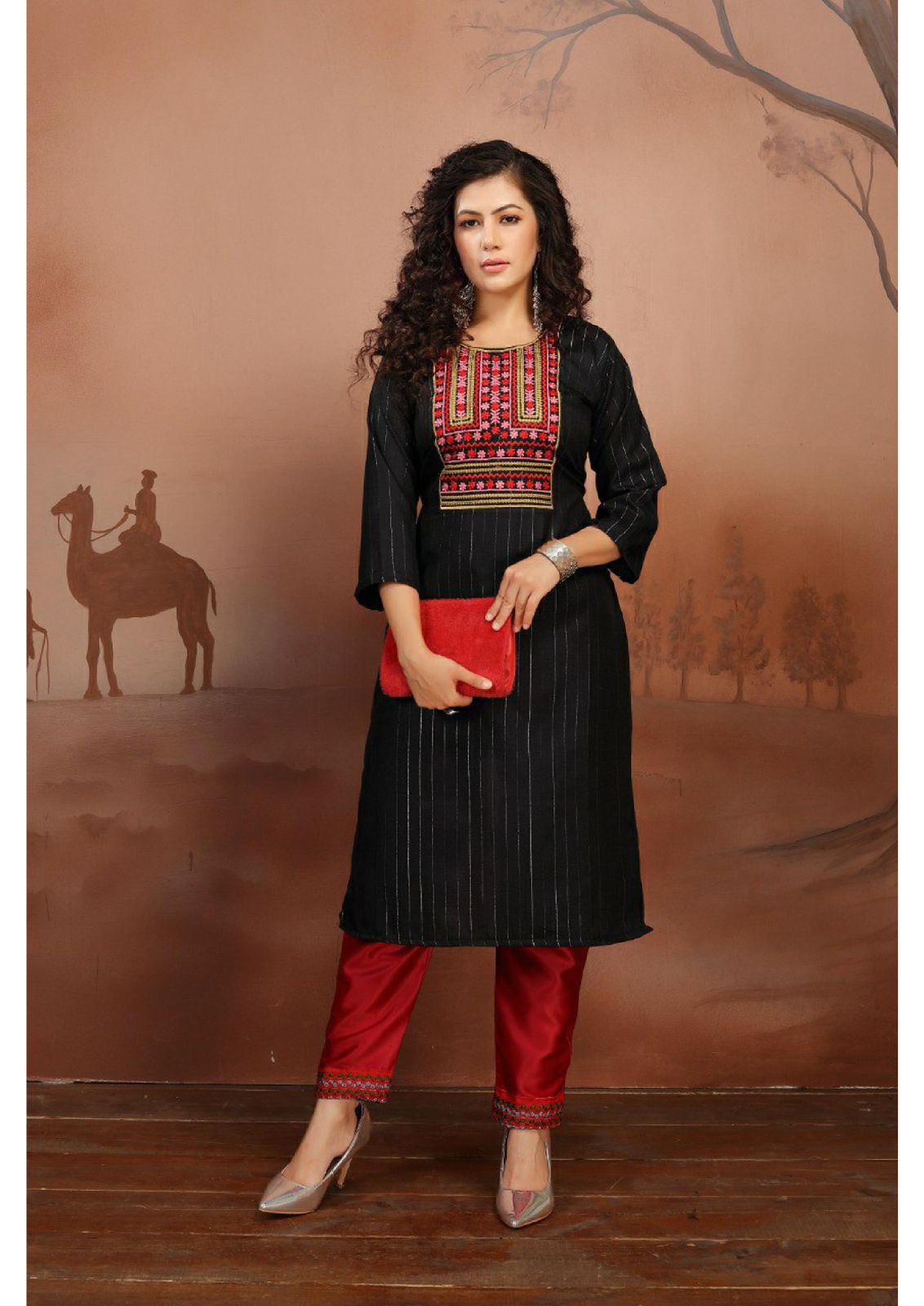 Fly Free Navratan Ethnic Wear Embroidery Work Kurti With Bottom Collection